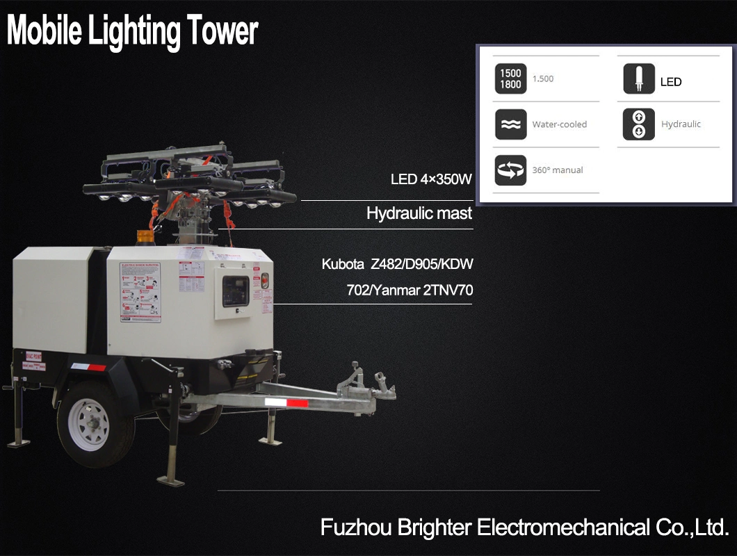 Trailer Portable Emergency Tower Light with LED Lamp Klt-10000V LED