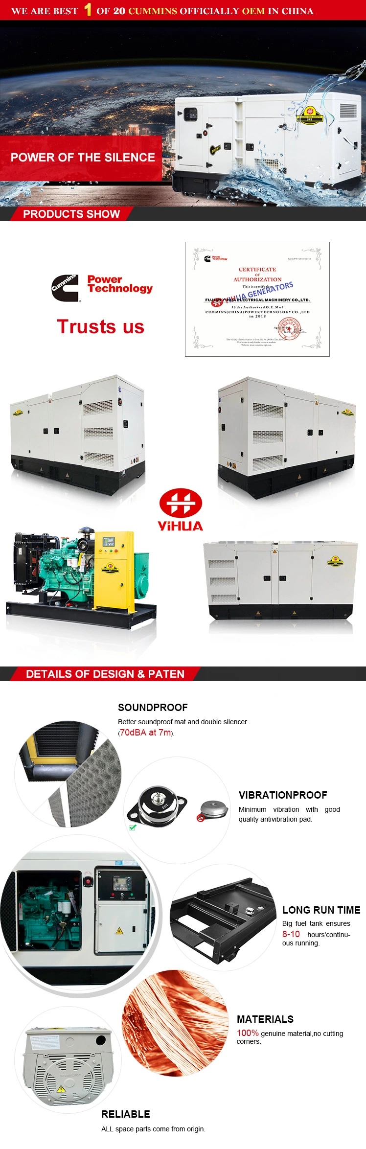 27.5 kVA Soundproof Diesel Power Electrical Generator Ce Approval[IC180302A]