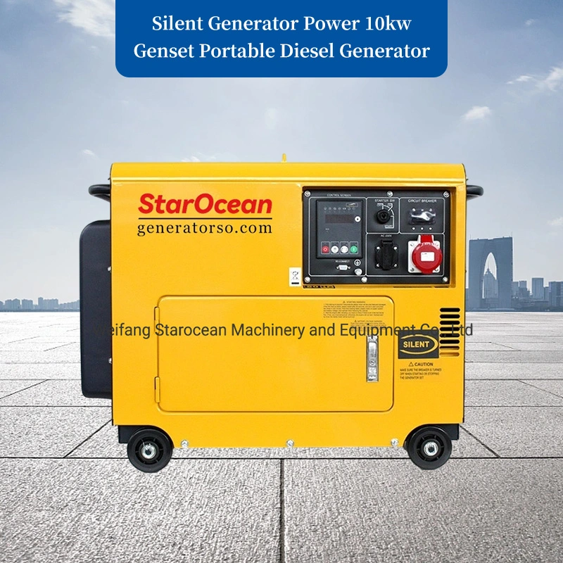 High Quality 6kw 6 Kw 7 kVA 7kVA 3phase Small Ultra Silent Water Cooled Home Power 2 Cylinders 4 Stroke AC DC Diesel Generator