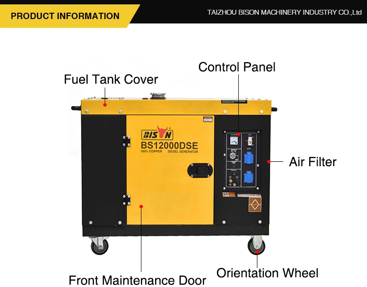 Bison (China) 380V Generator Diesel 10kVA 10 Kw 3 Phase Silent Generator Set