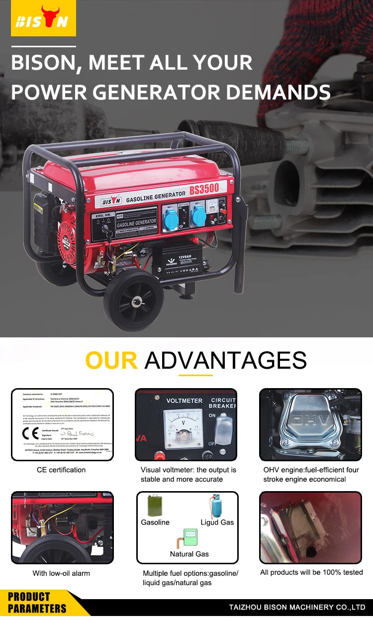 Ready in Stock 2kw 3kw 5kw 6kw 7kVA Small Petrol /Gasoline Engine Portable Electric Diesel Generator Price Factory for Home Use