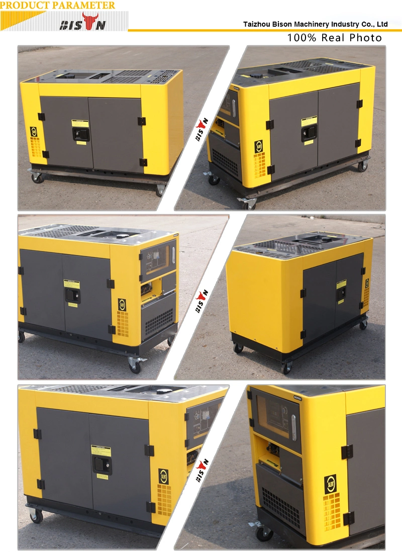 Bison Silent Type Sound Proof Diesel Power Generators Electric 10kVA 10 Kw Generator Genset