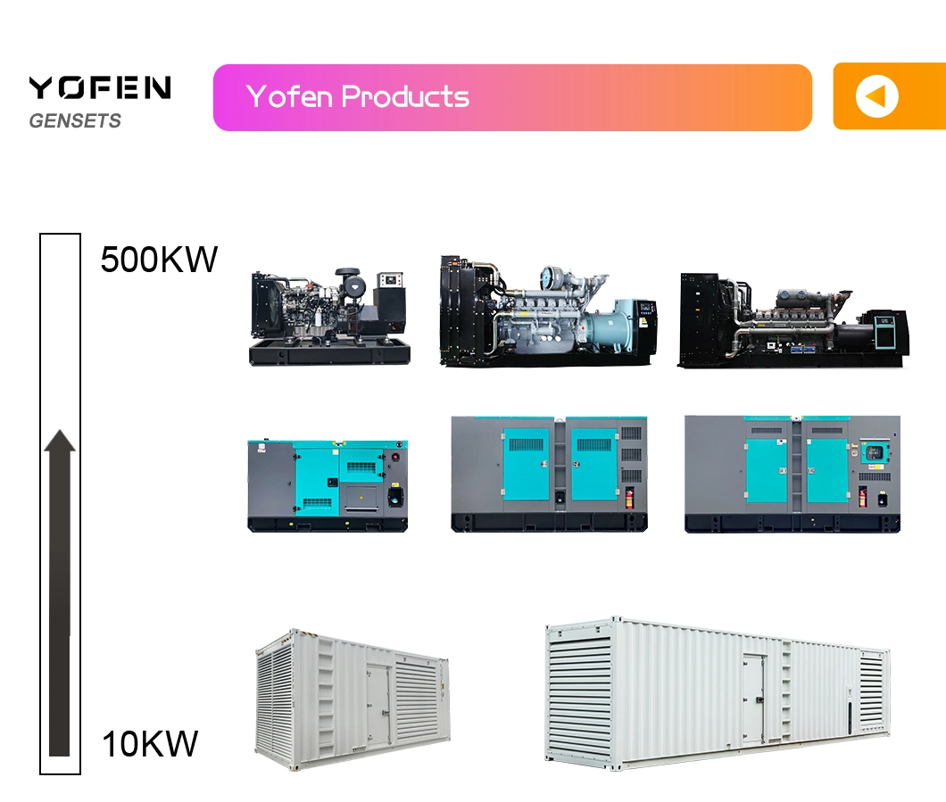 Cummins Engine Genset 20-100kw Silent Power Electric Portable Inverter Alternator Diesel Generator with Yofen