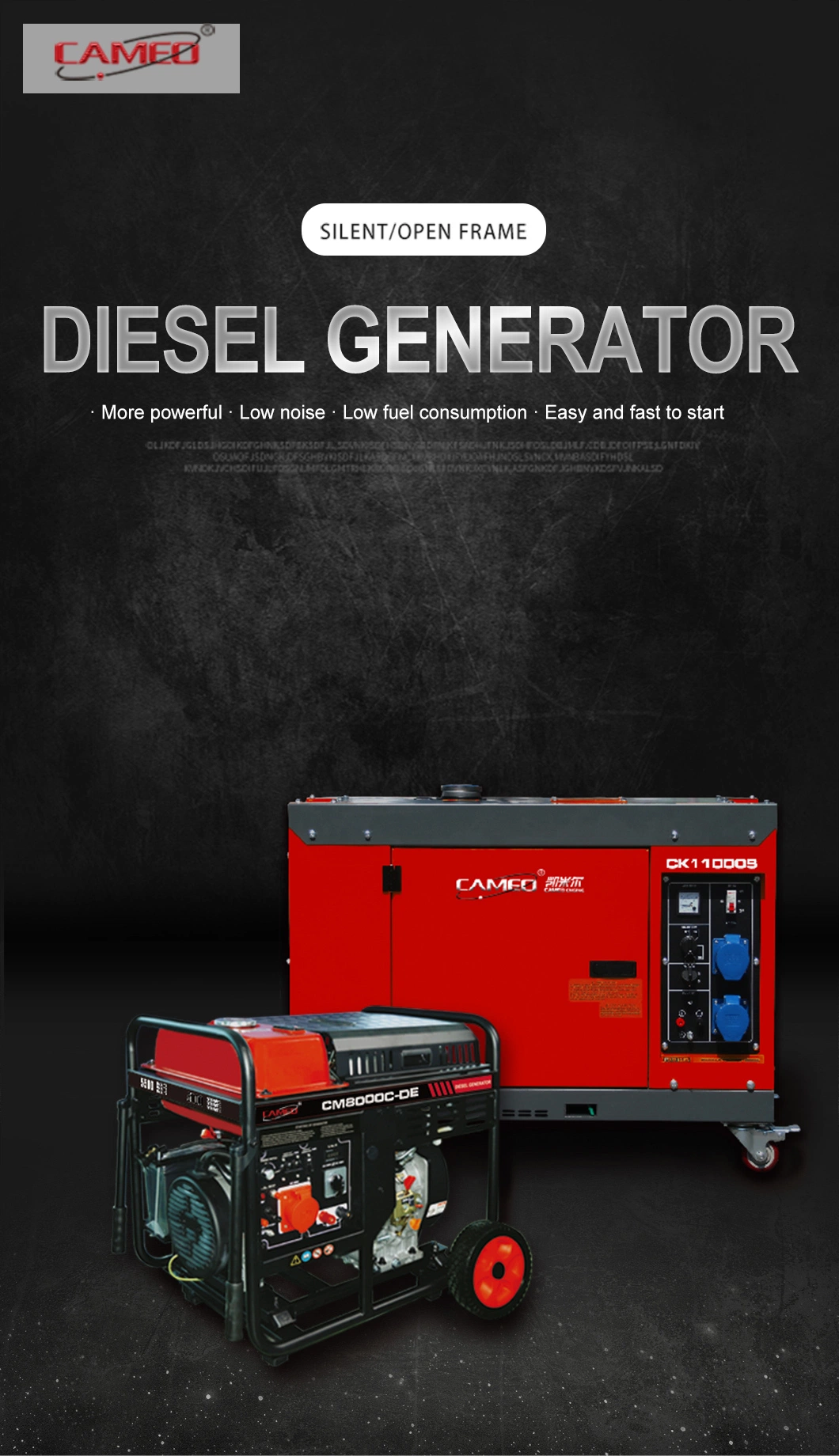 Cameo 15 Kw 15 kVA 16 Kw 16 kVA Small Portable Diesel Power Silent Generator Set Price Electric Generator for Sale