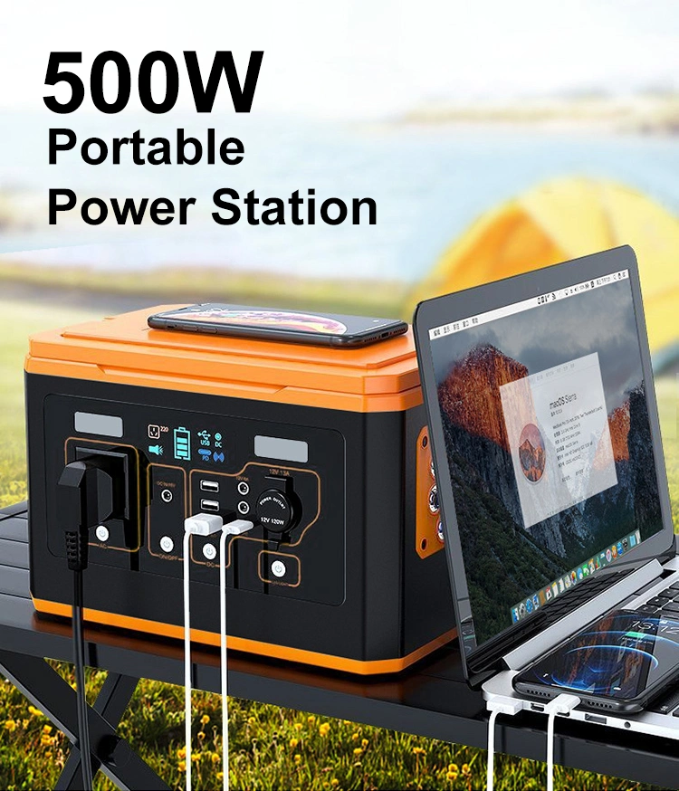 Factory Direct Selling Camping Emergency Outdoor Portable Power Station 500W Power Supply Backup Solar Generator