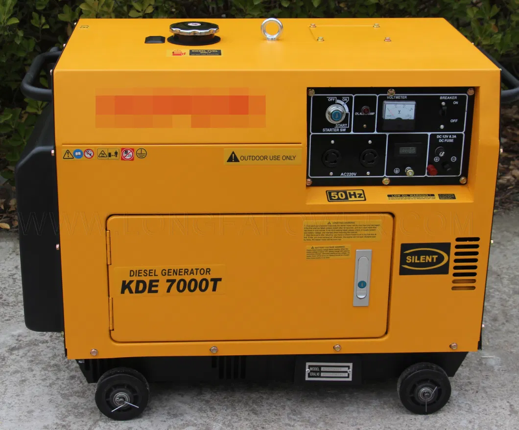 Powered by Kipor Engine Kde7000t Kde6500t 7.5 7 6.5 6 5.5 5 10 12 Kw kVA 7000W Electric Start Super Silent Soundproof Diesel Generator