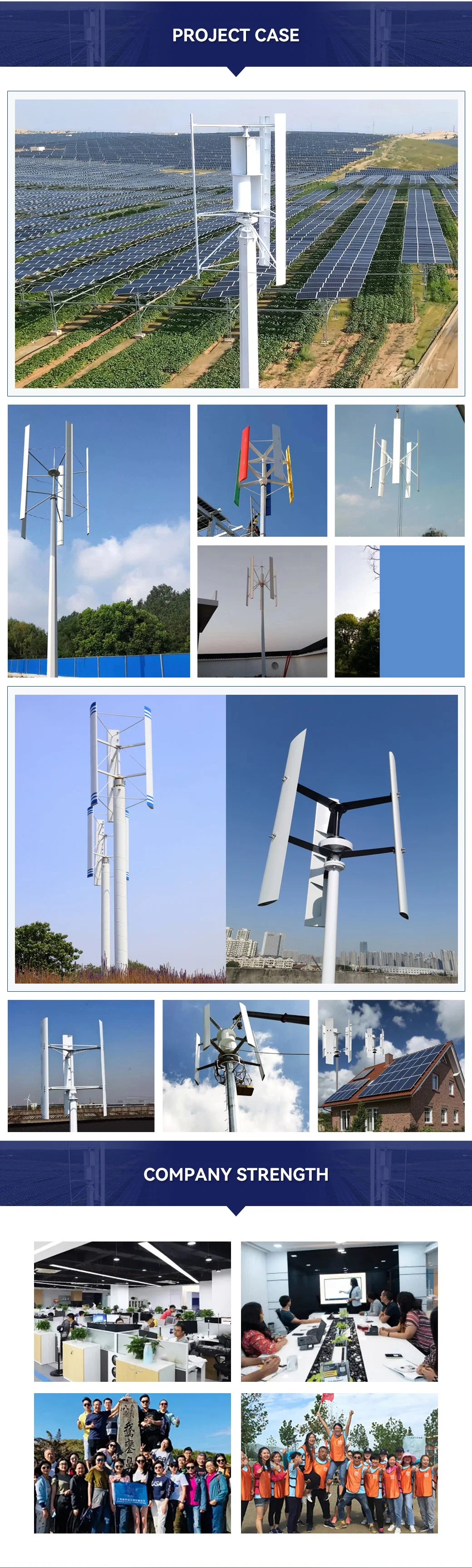 Small 5kw Windmill to 10kw off Grid 220V Vertical Wind Turbine Generator for Residential