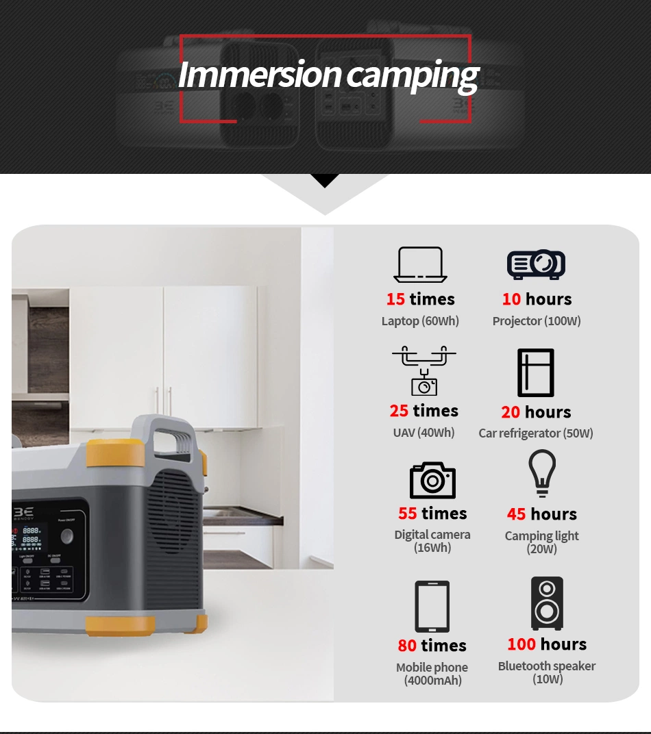 Mobile Wireless Charging LiFePo4 Battery And Inverter Powered System Off Grid Portable Solar Generator 300w/500w/1000w/1500w/2000w For Camping/House/Emergency