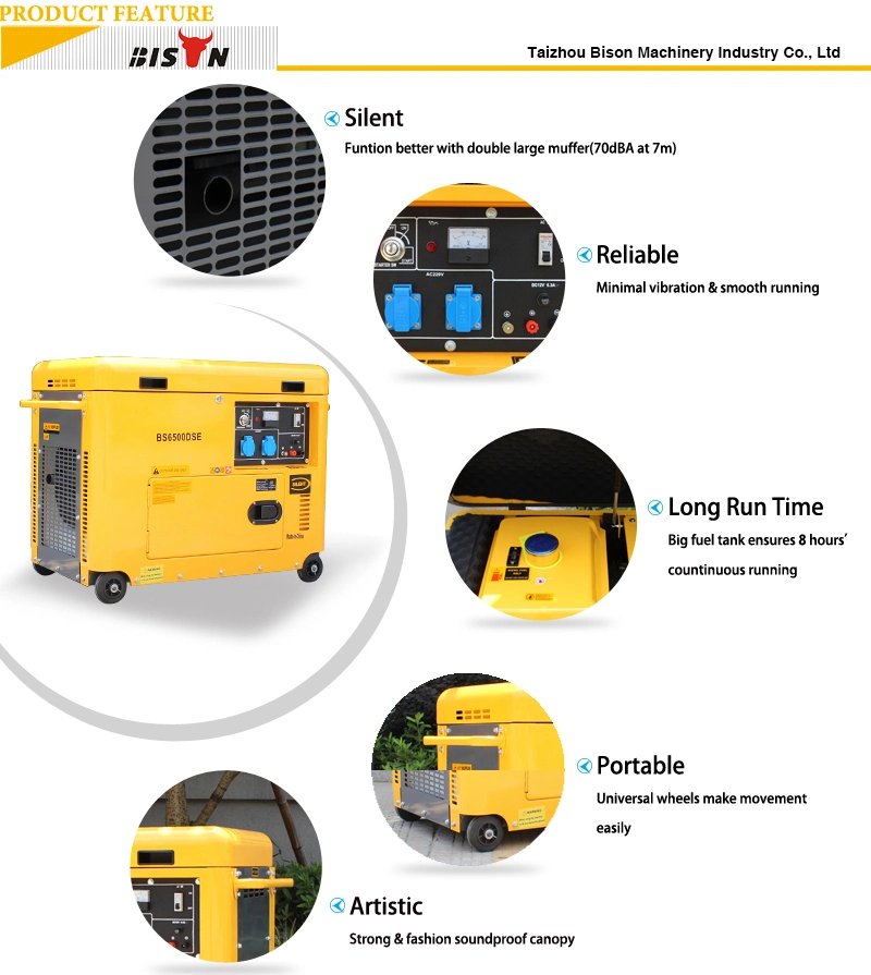 Bison 5kw Deisel Generator 380V 5kVA 3 Phase 10HP Silent Diesel Engine Generator