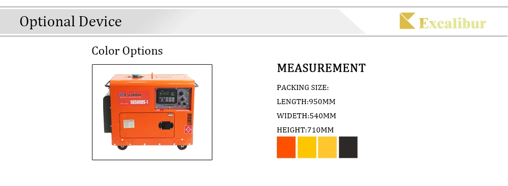 Small Portable 5kw 6kw 7kw 7500ds Silent Diesel Generator