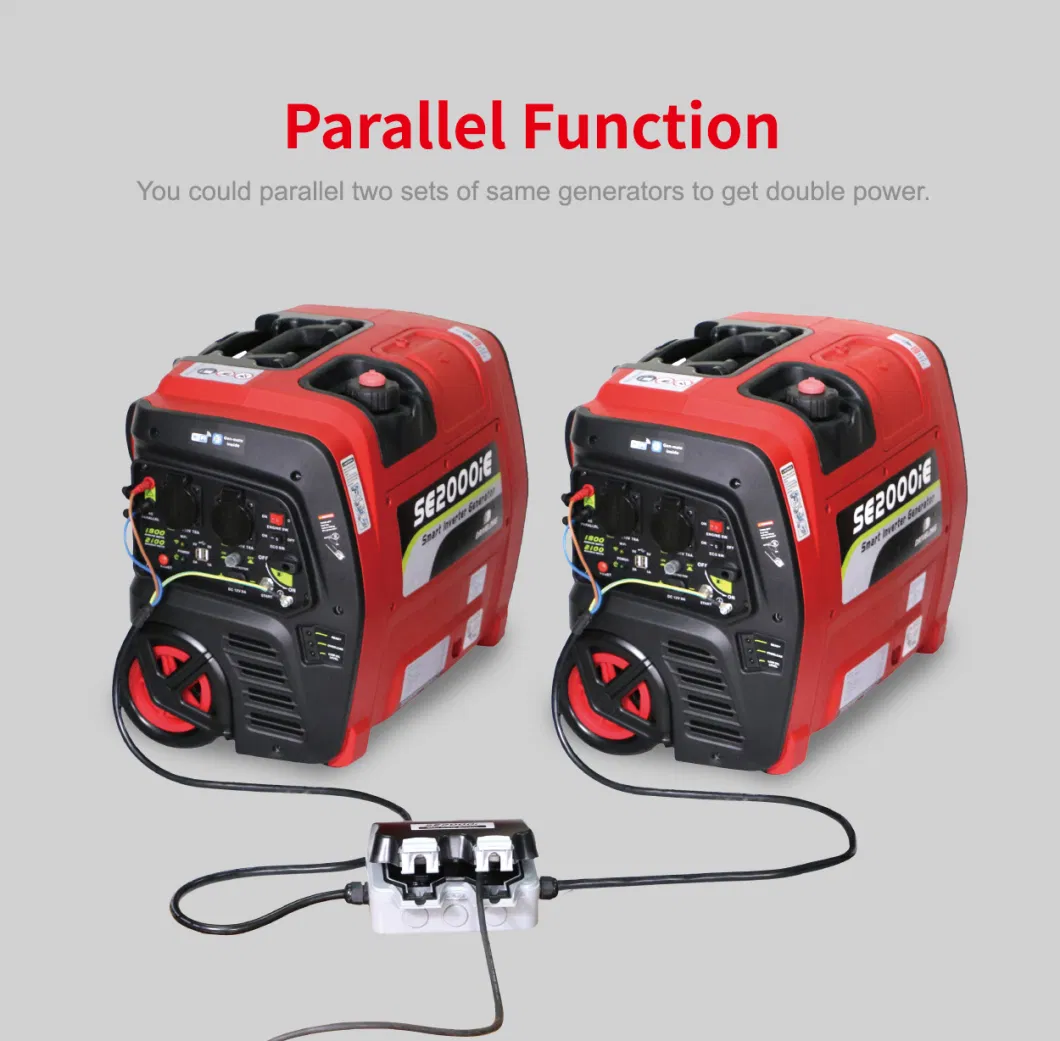 2kw 3kw Air Cooling Gasoline Inverter /Silent Digital Camping Portable Generator with Wheels