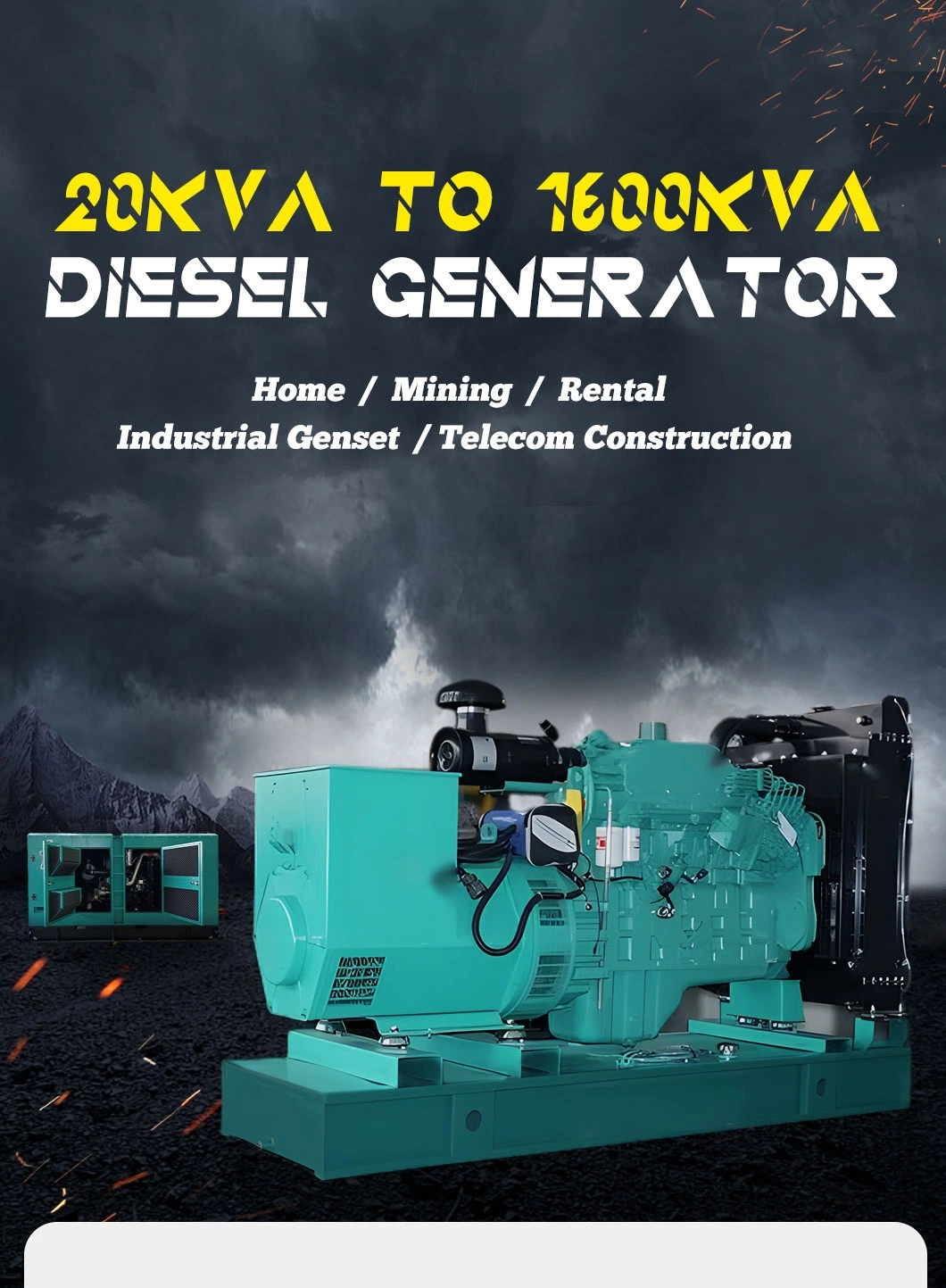Silent or Open-Type Diesel Generator Sets Are Suitable for Industrial, Domestic, Rental, and Hospital Power Generation, Equipped with Shanghai Diesel Engine