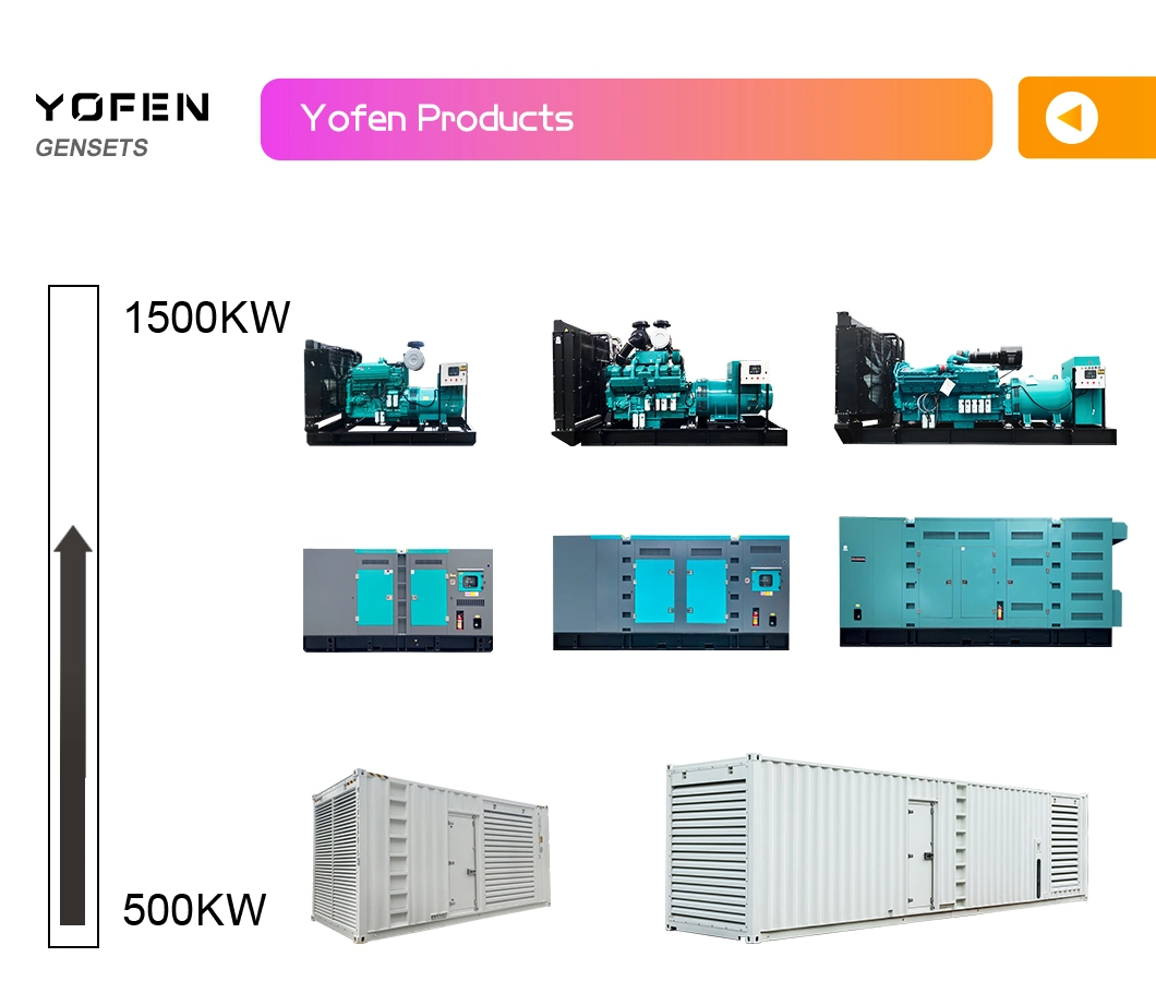 Cummins 750kw 937.5kVA Cylinders DC Home Use Diesel Generator of Yfs