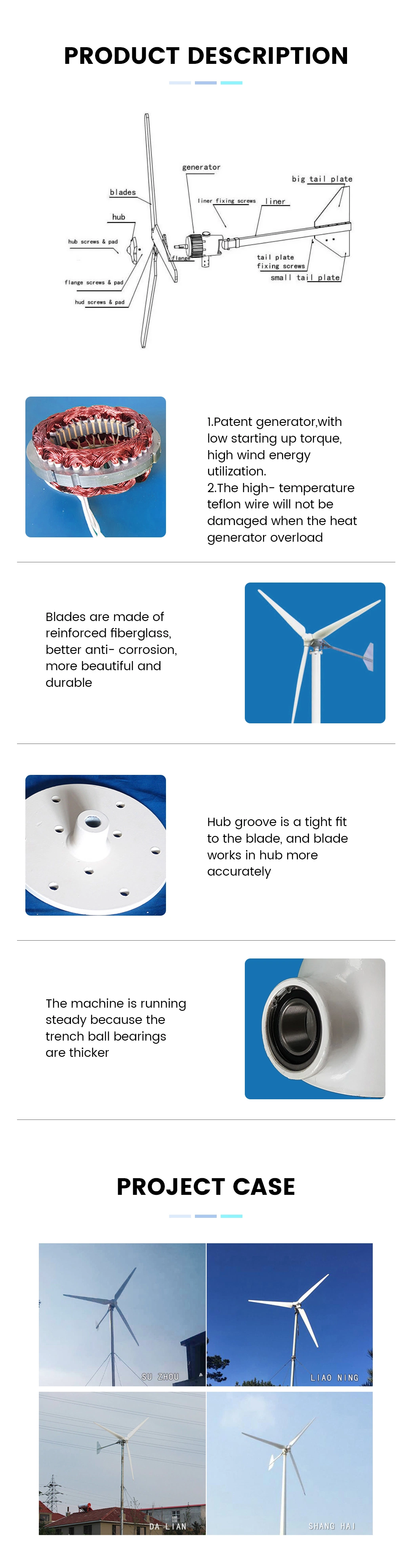 China Factory 20kw 220V Wind Turbine with 3 Blades Small Wind Power for Factory Use 10kw Wind Generator