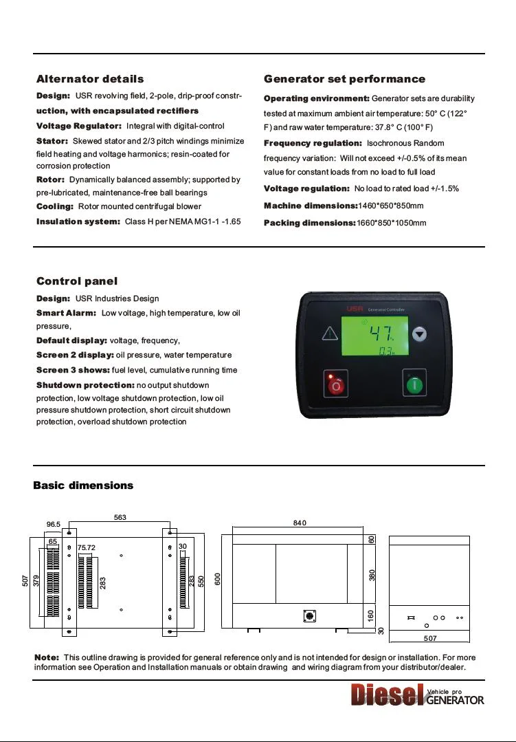 8kw Campers Rvs Diesel Generator CE Certificate Compact Size