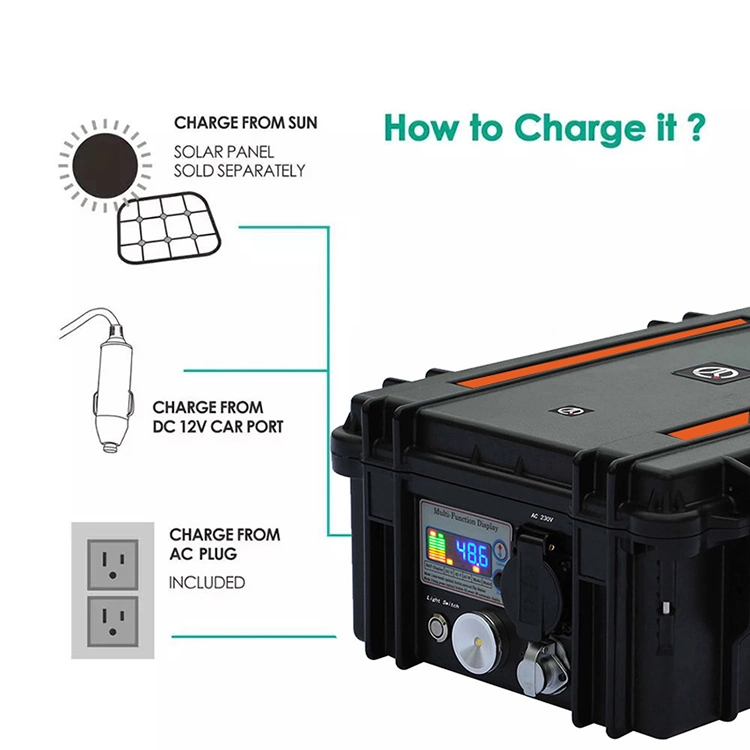 110V/220V Portable Backup Battery 3000W Solar Generator for Home and Camping Outdoor