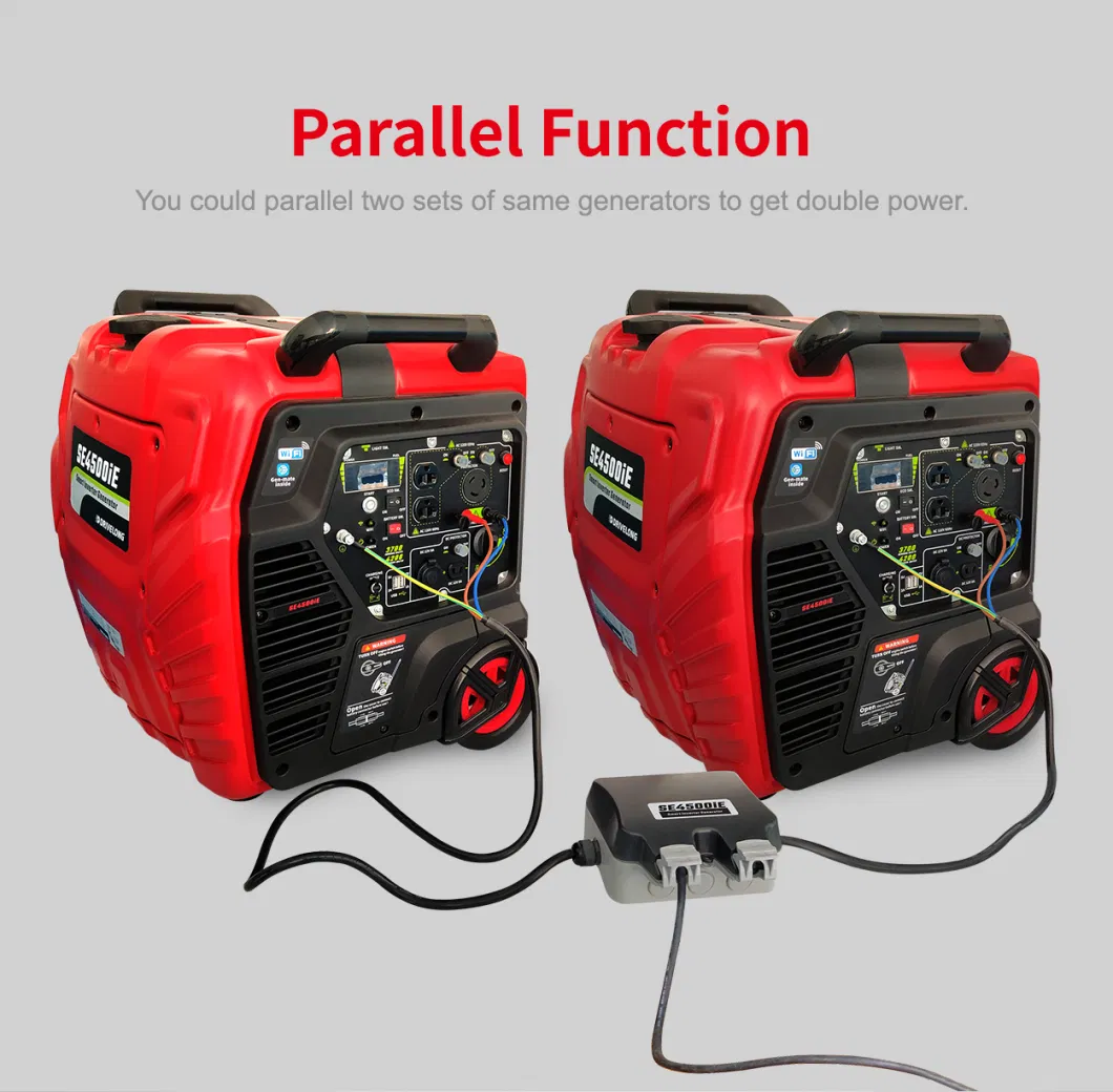 Se4500ie 3000W 3kw 4kw Super Silent Camping or Home Use Portable Gasoline Engine Inverter Generator with Wheels