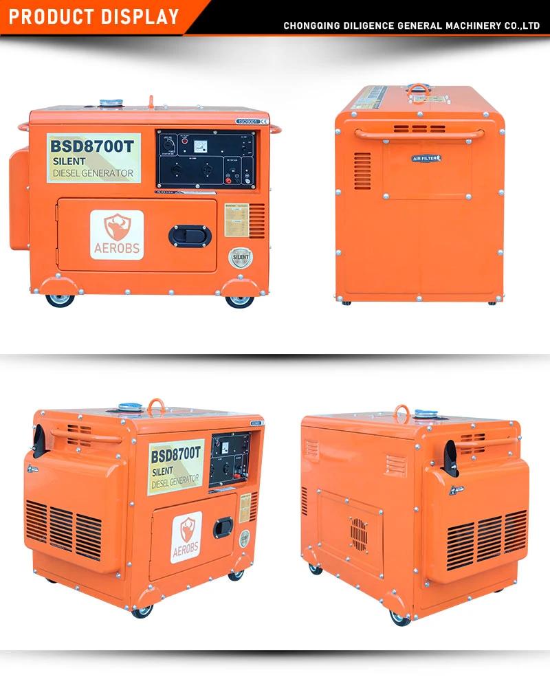 AC Single Phase Speed Aerobs Generators Diesel Whole House Generator Bsd8700t