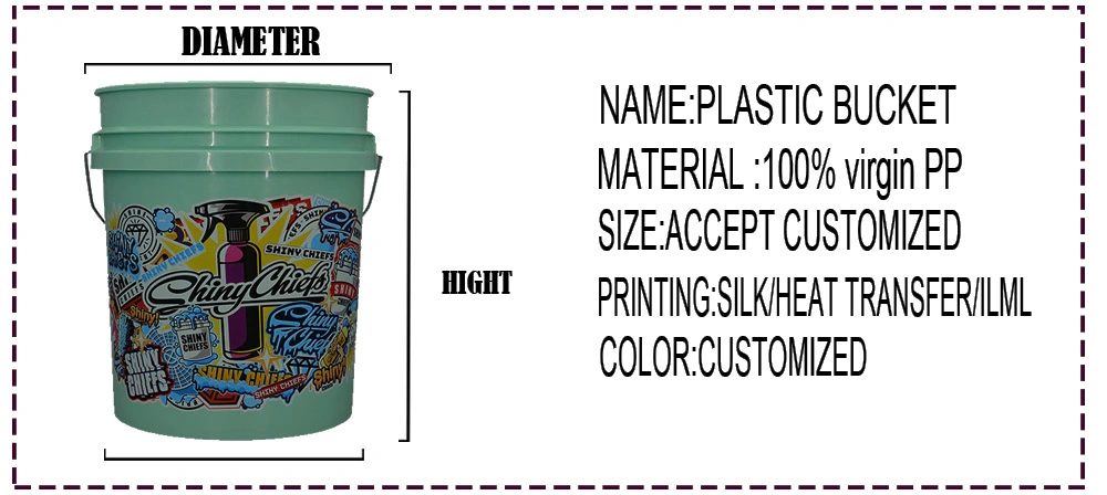 Wholesale Iml Color Customized PP Plastic Bucket for Ice Cream Container 1L with Handle
