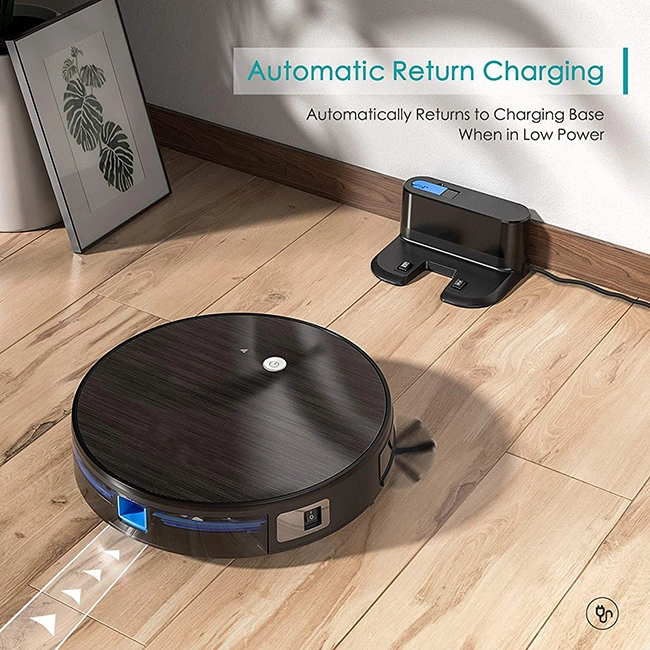 Liyyou Robot Vacuum-Wi-Fi Connectivity, Personalized Cleaning Recommendations, Works with Alexa, Good for Pet Hair, Carpets, Hard Floors, Self-Charging