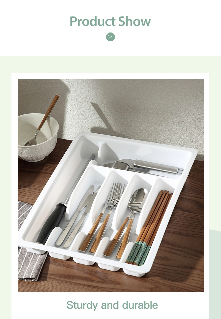 Plastic Kitchen Drawer Tray Bag Holder Plastic Extendable Cutlery Drawer Organizer