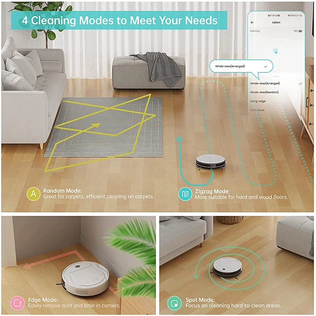 Robot Vacuum with 1800 PA Strong Suction, Wi-Fi, Compatible with Alexa, Carpets and Hard Floors, Ideal for Pet Owners