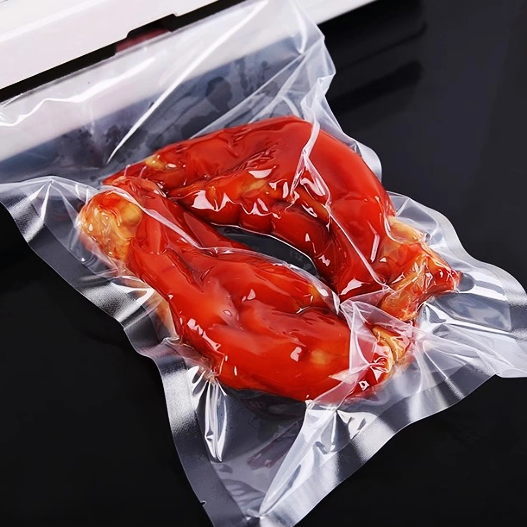 Custom Printed Food Storage Biodegradable Vacuum 3 Side Seal Clear Vacuum Bag
