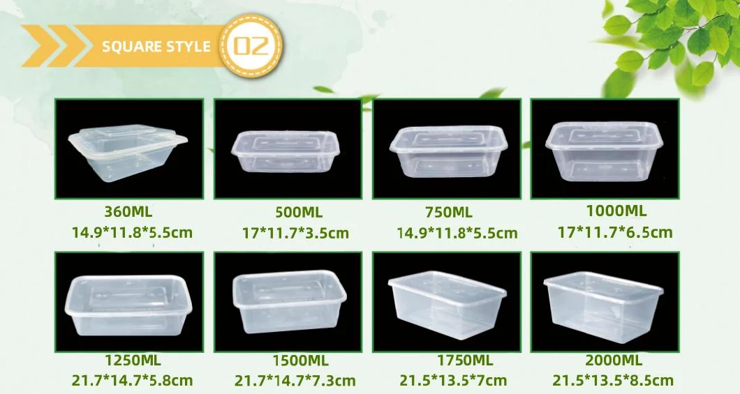 Disposable PP Plastic Tableware Plastic Food Storage Container