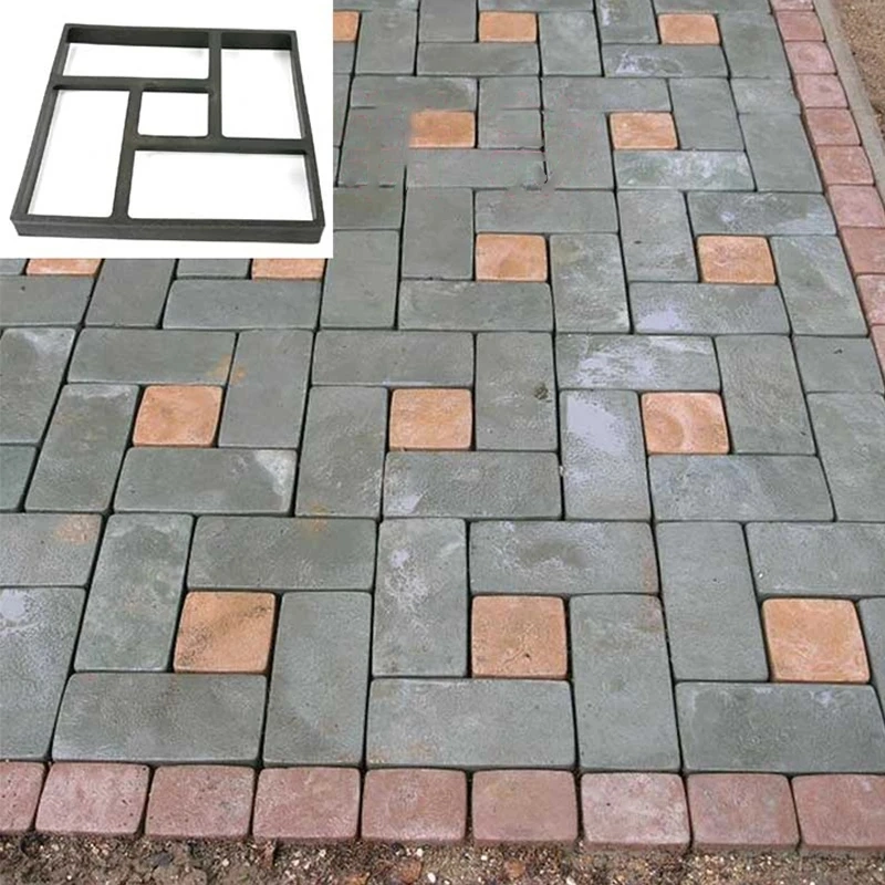 Garden Walk Pavement Mold DIY Manually Paving Cement Brick Stone Road Concrete Molds Path Maker Reusable DIY Manually Paving