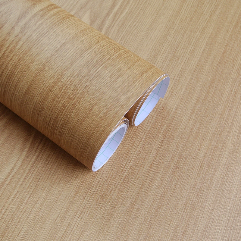 Thickened Wood Grain Wallpaper Self-Adhesive Large Roll Imitation Wood Paper Wardrobe Door Waterproof Furniture Renovation Sticker