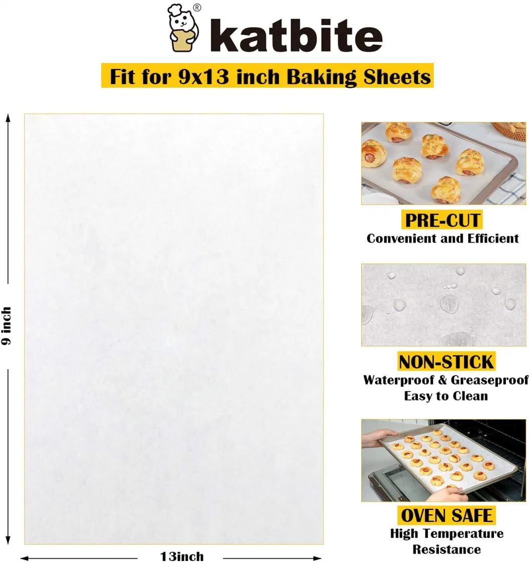 9X13 Inch Heavy Duty Parchment Paper Sheets, Precut Parchment Paper for Quarter Sheet Pans Liners, Baking Cookies, Bread, Meat, Pizza