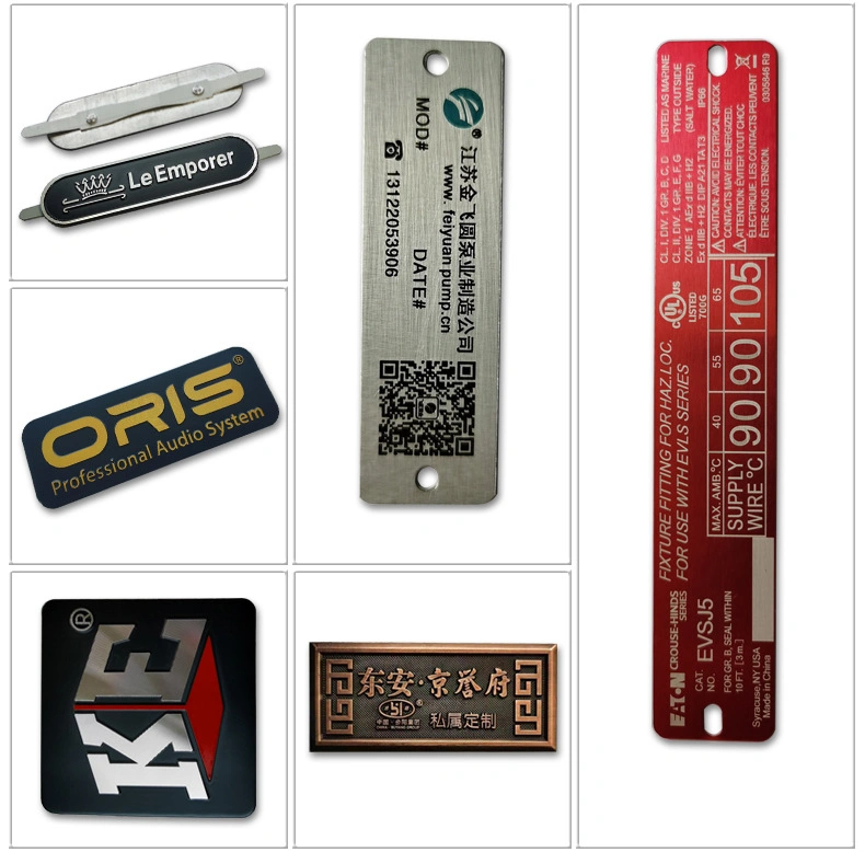 Manufacturer Supply Stainless Steel/Zinc Alloy/ Aluminum Brand Metal Nameplate