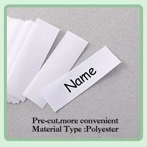 Writable Iron on Clothing Labels Precut Iron on Fabric Labels Personalized Clothing Name Labels Tags with 2 Pieces Permanent Fabric Marker for Nursing Home Coll