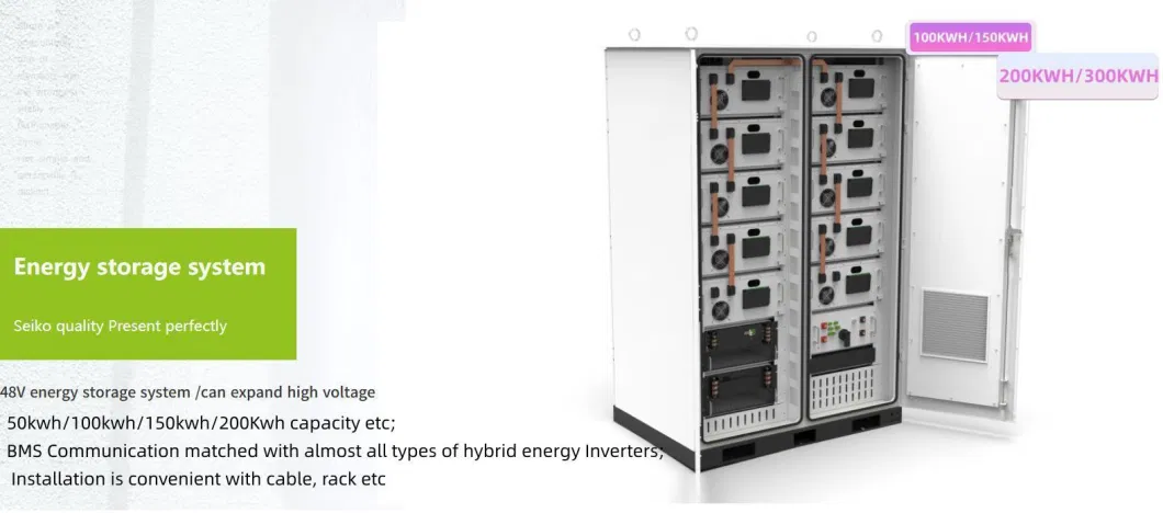 Wholesale OEM High Voltage Energy Storage Battery 50kwh 100kwh 150kwh LiFePO4 Lithium Battery