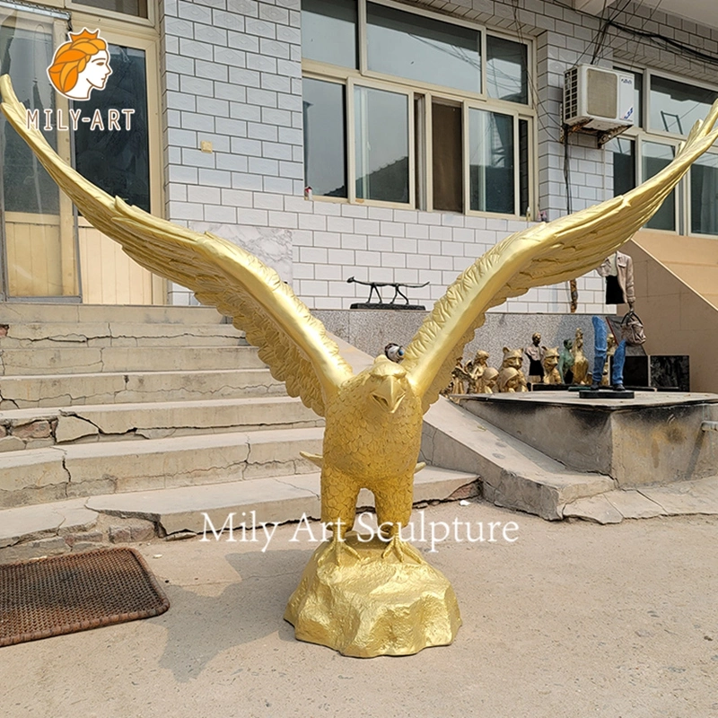 Metal Crafts Large Brass Bronze Spread Wings Eagle Garden Sculpture Modern Decoration