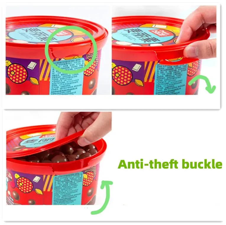 Candy Packaging Food Bucket Tub Container with Lid