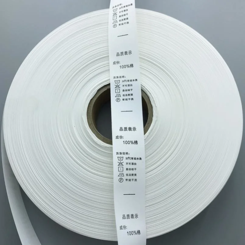 Manufacturers Stock Conventional Clothing Wash Water Mark Ingredient Label Roll Woven Label Th8251