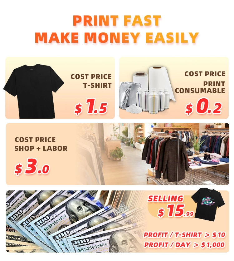 Factory Direct Sale 30cmx100m 60cmx100m Dtf Printing Machine Ink Printable Roll-to-Roll Dtf Transfer Film