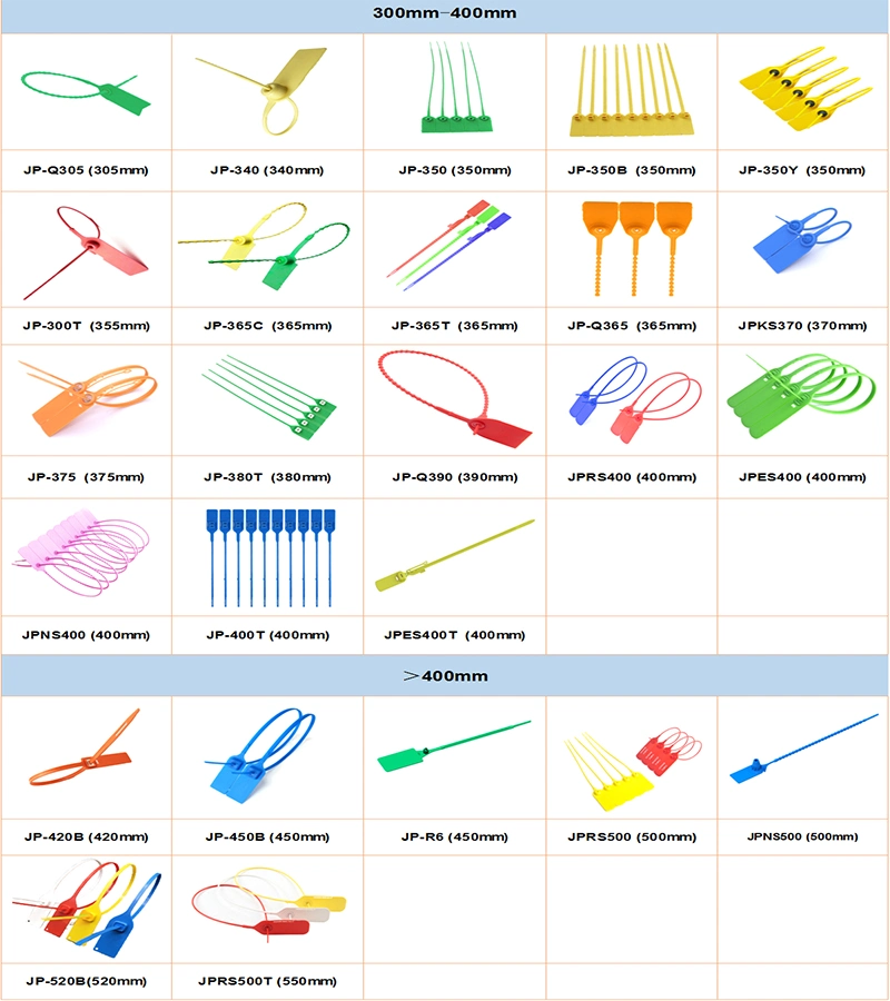 High Security Disposable Self Locking Pull Tight Locking Packaging Plastic Seal