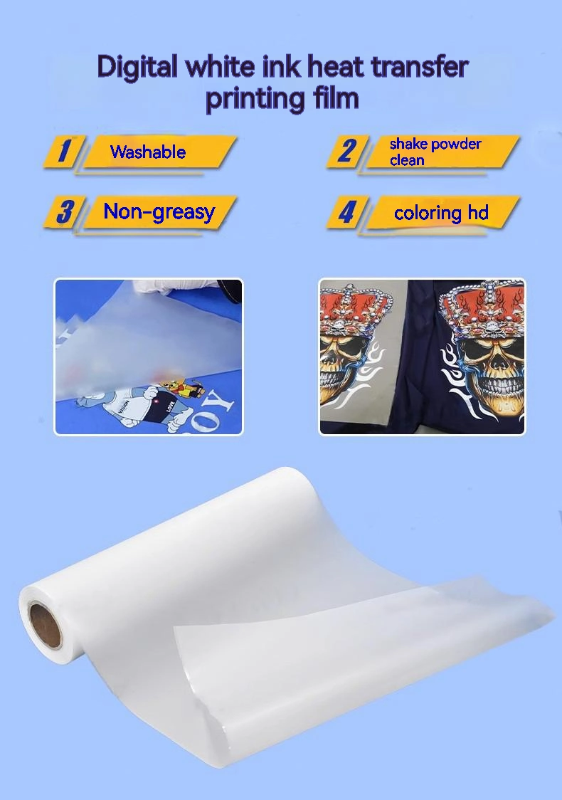 Factory Direct Sell Printable T-Shirt Heat Transfer Film Dtf Hot/Cold Peel Pet Dtf Film
