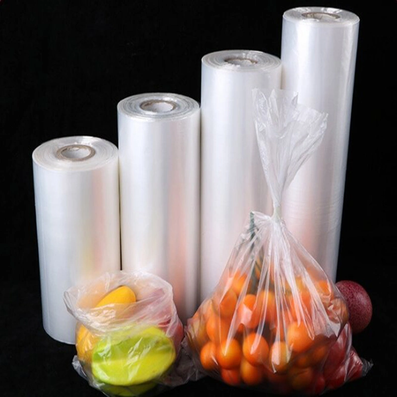 Transparent PE Packaging Flat Bag on Roll Durable Food Safety Storage Bag