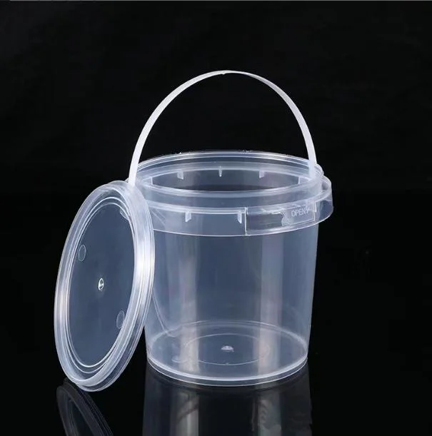 Wholesale Factory Hot Sale Plastic Bucket Iml Color Customized PP Plastic Bucket for Ice Cream Container 1L with Handle