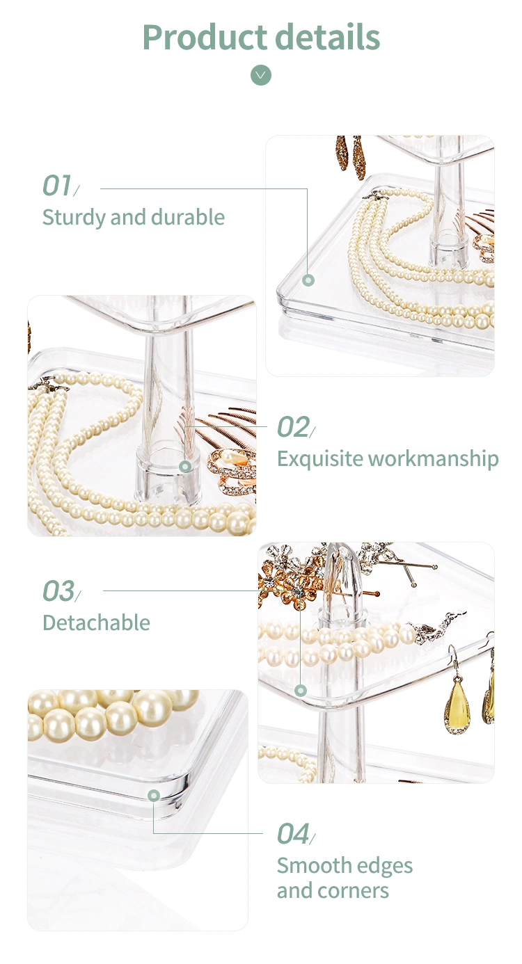 2-Layer Medium Drawer Square Shape Clear Jewelry Storageorganizer