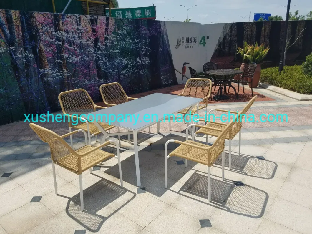 7PCS Outdoor Teslin Chair and Table Set Hotel Patio Garden Furniture Set