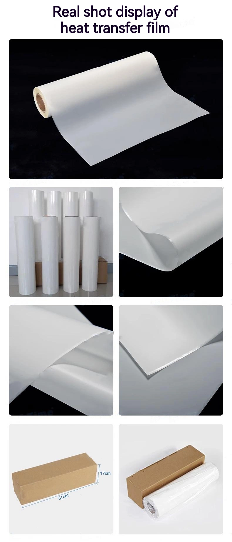 Single-Side Double-Side Hot/ Cold Peel 60cm 30cm 33cm 43cm Dtf Transfer Pet Film for Digital T-Shirt Printing Machine Dtf Printer