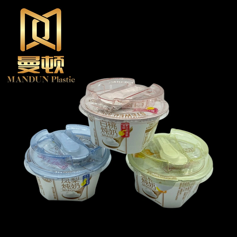 Mandun Custom Design Disposable Plastic Ice Cream Containers Milkshake Frozen Yogurt PP Cups Iml Plastic Cup