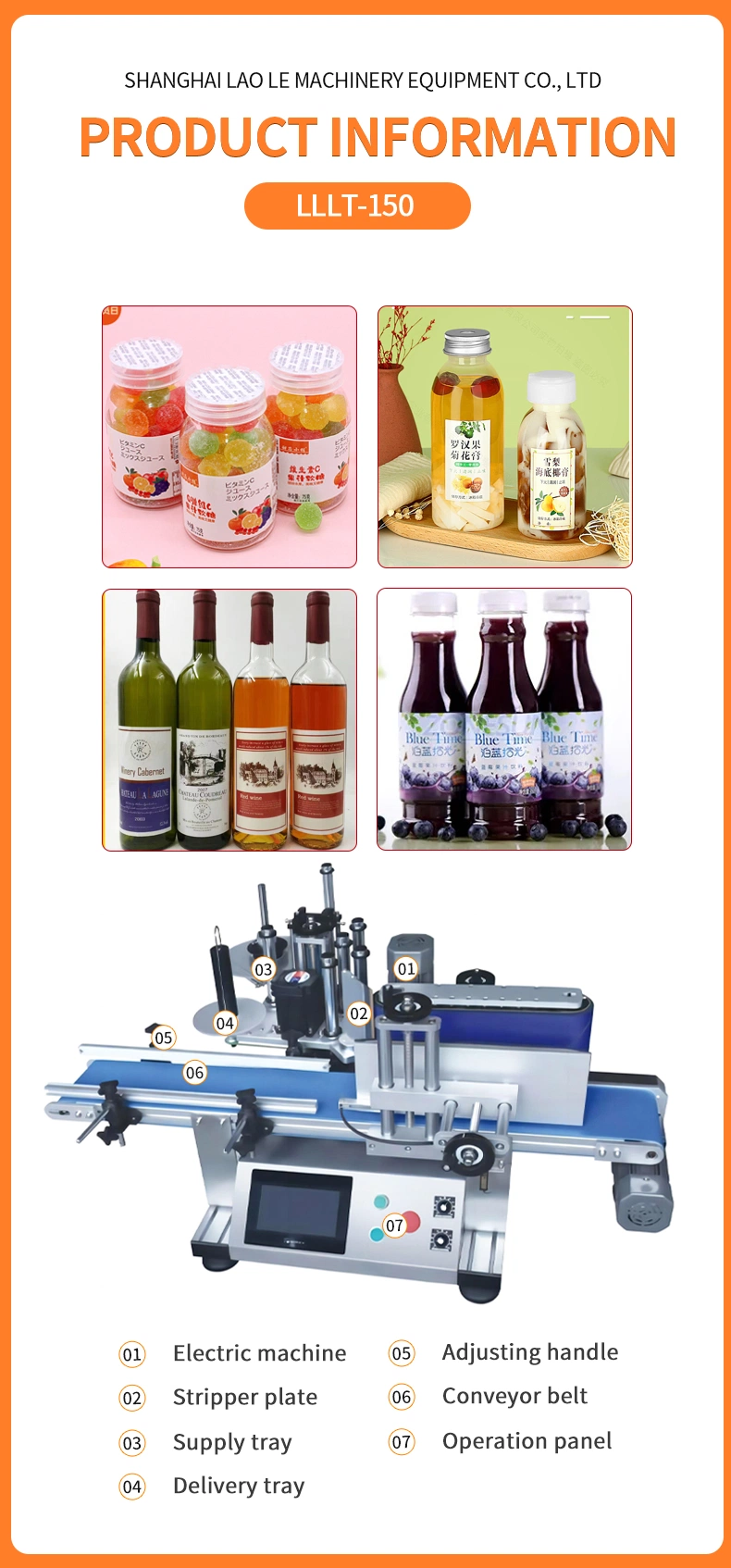 Lllt-150 Mineral Water/Red Wine/Beverage Round Bottle Self-Adhesive Automatic Labeling Machine