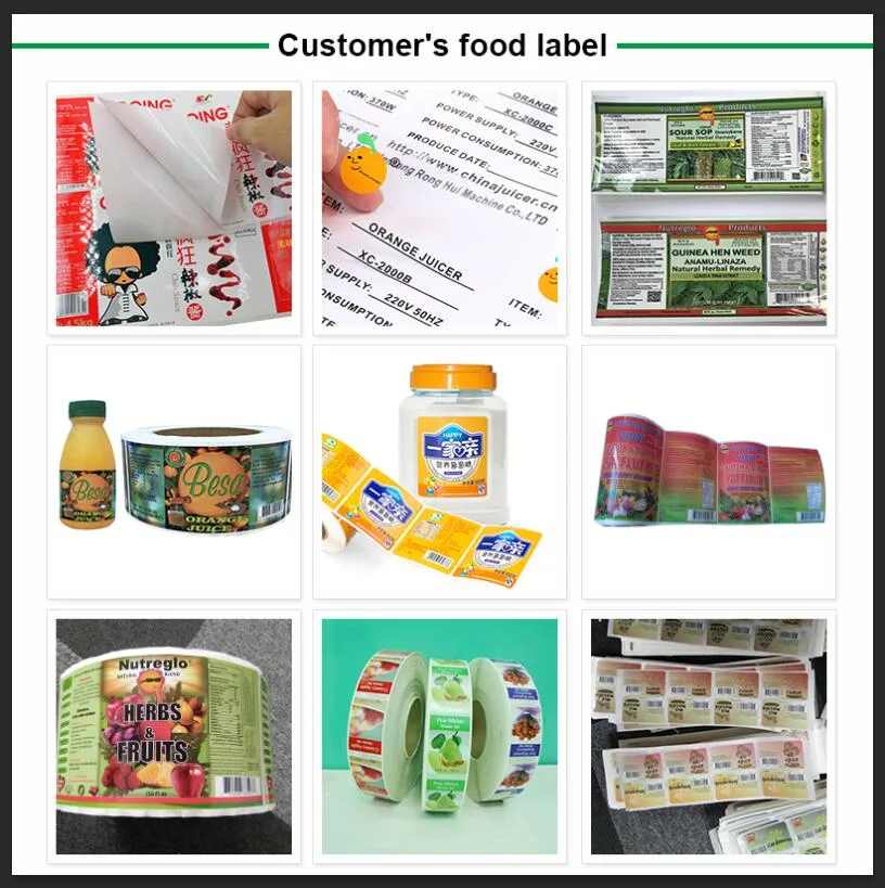 Custom Glossy Laminated Adhesive Paper Labels Roll Printing Pantry Sticker for Food