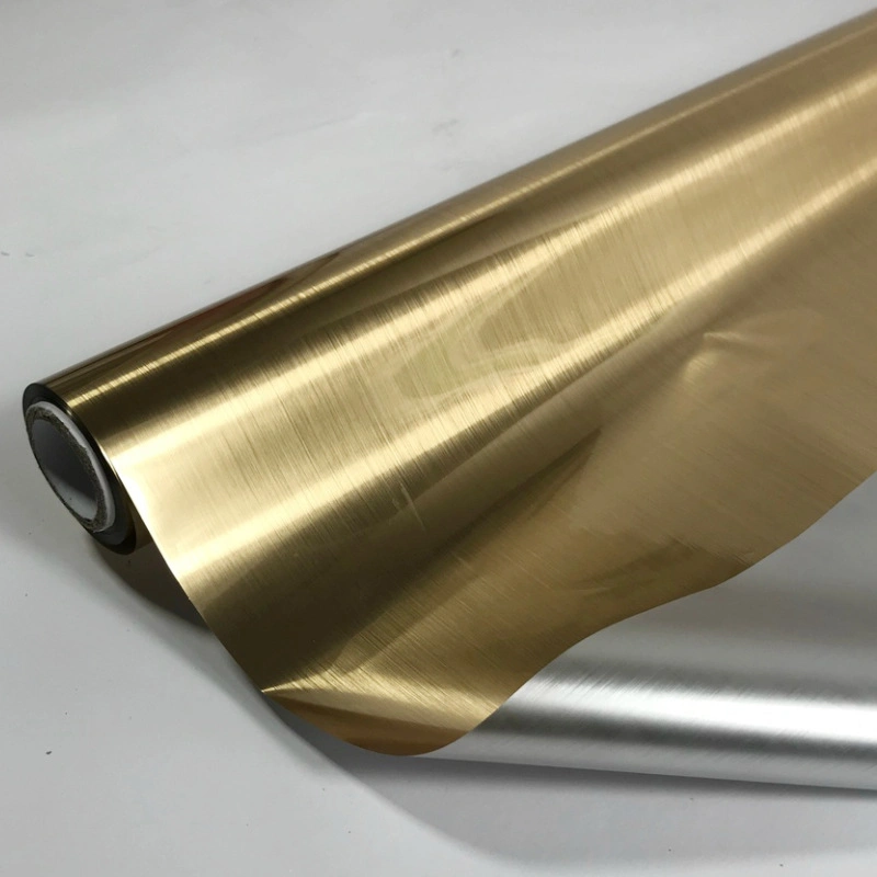 Bronzing Material Paper-Plastic Dual-Use High-Grade Wire Drawing Gold Bronzing Paper Anodized Aluminum Thermal Transfer Film