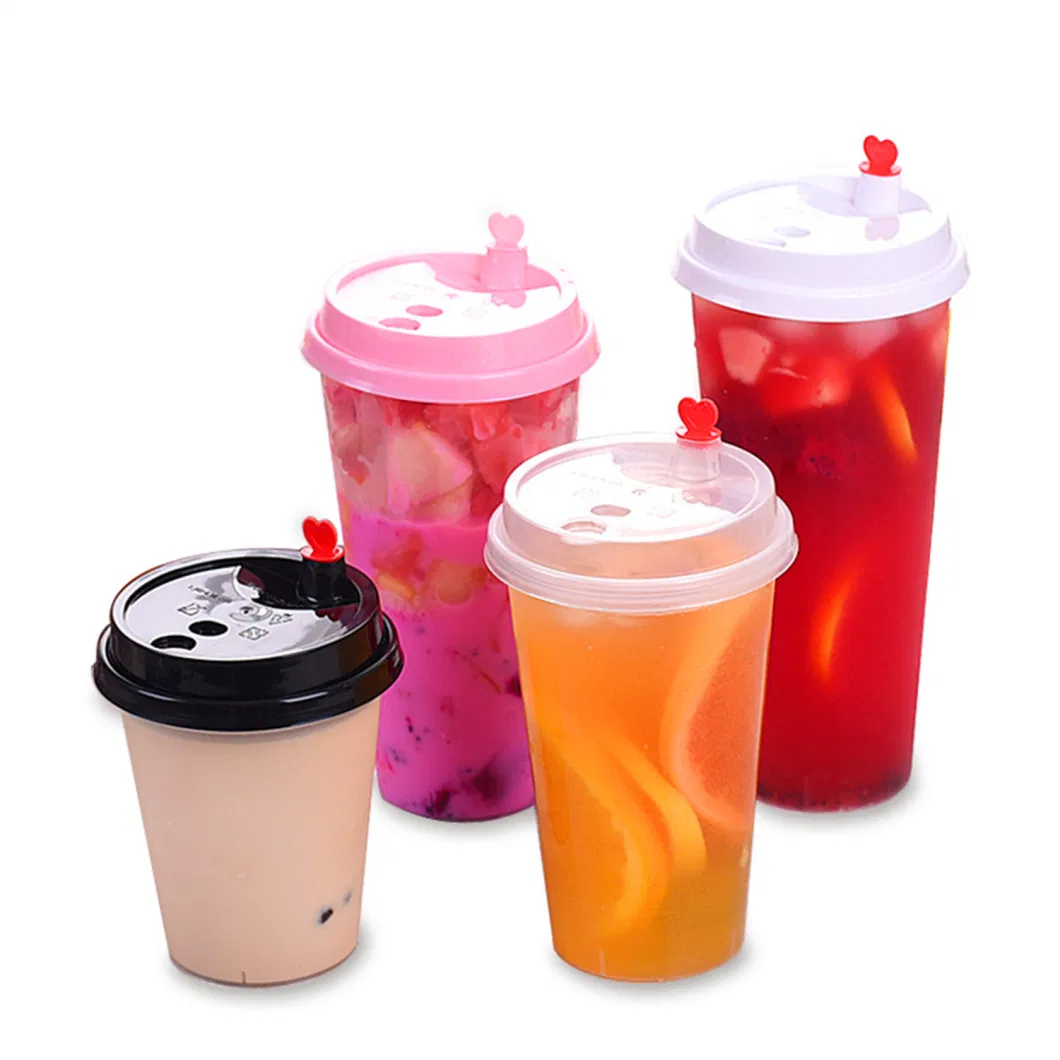 Manufacturer OEM Eco Friendly Custom Logo Iml Round 700ml Disposable Plastic Juice Cup with Lid